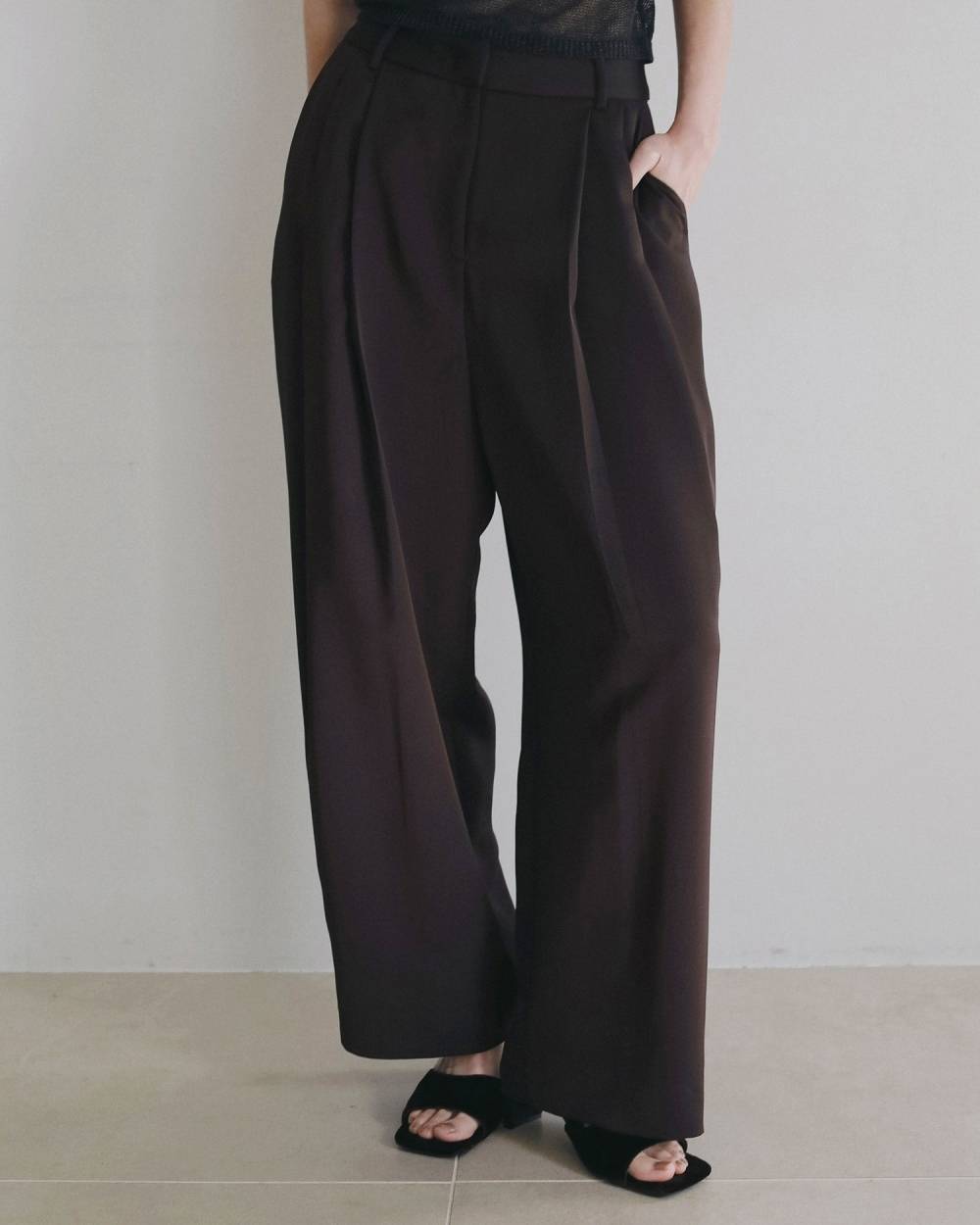 Twill Satin Pants Twill Satin Pants,ツイル サテン パンツ,62620708,ボトム,パンツ,ワイドパンツ,ànuke,アンヌーク,lifes,ライフズ,26ss,26fall,26aw