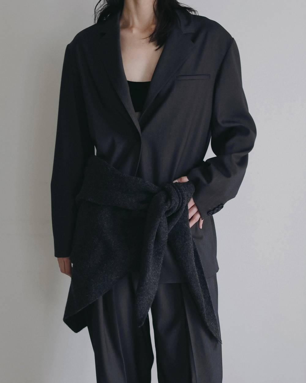 Knit Triangle Scarf Knit Triangle Scarf,ニット トライアングル スカーフ,62621013,スカーフ,ニットスカーフ,ànuke,アンヌーク,lifes,ライフズ,26ss,26fall,26aw