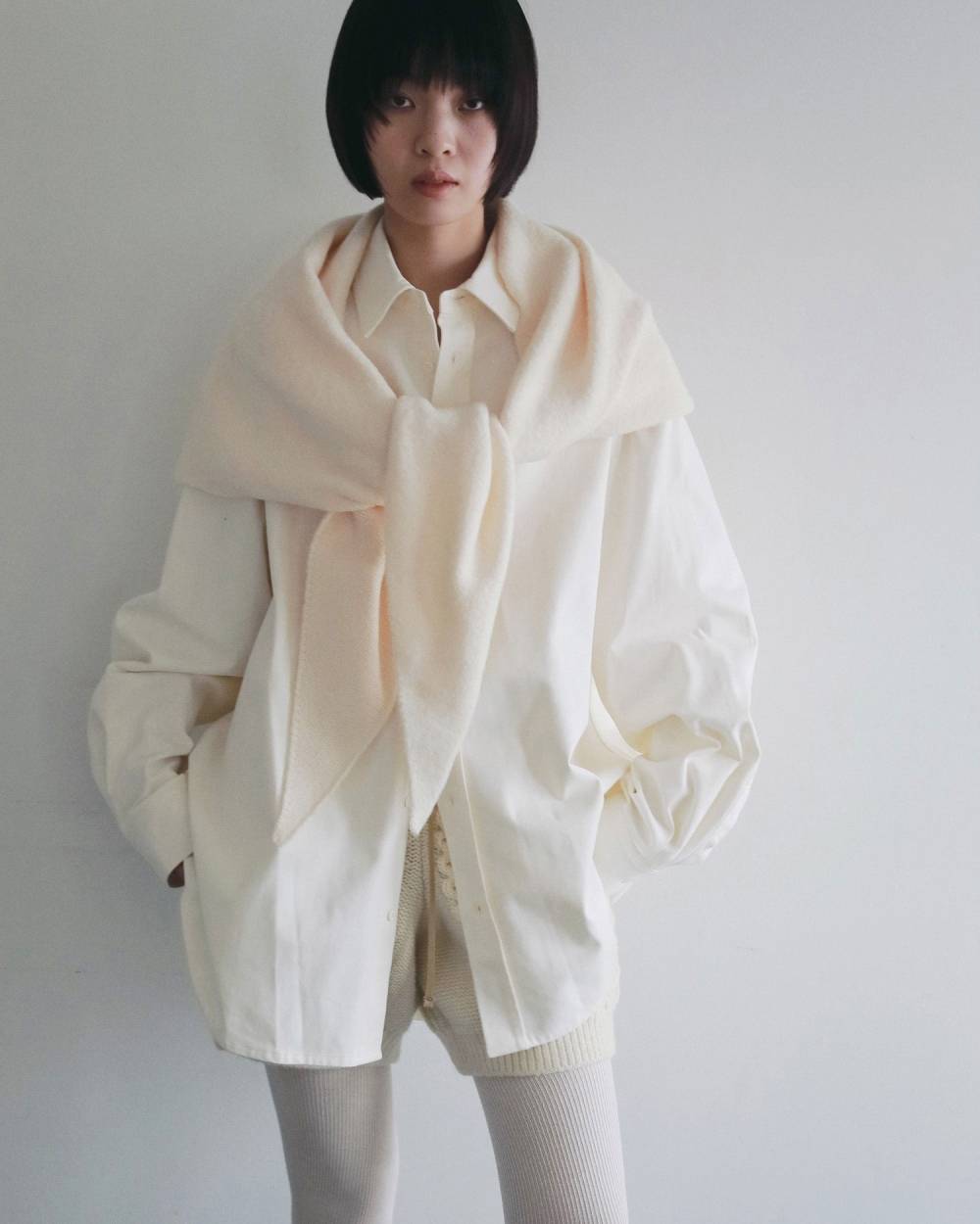 Knit Triangle Scarf Knit Triangle Scarf,ニット トライアングル スカーフ,62621013,スカーフ,ニットスカーフ,ànuke,アンヌーク,lifes,ライフズ,26ss,26fall,26aw